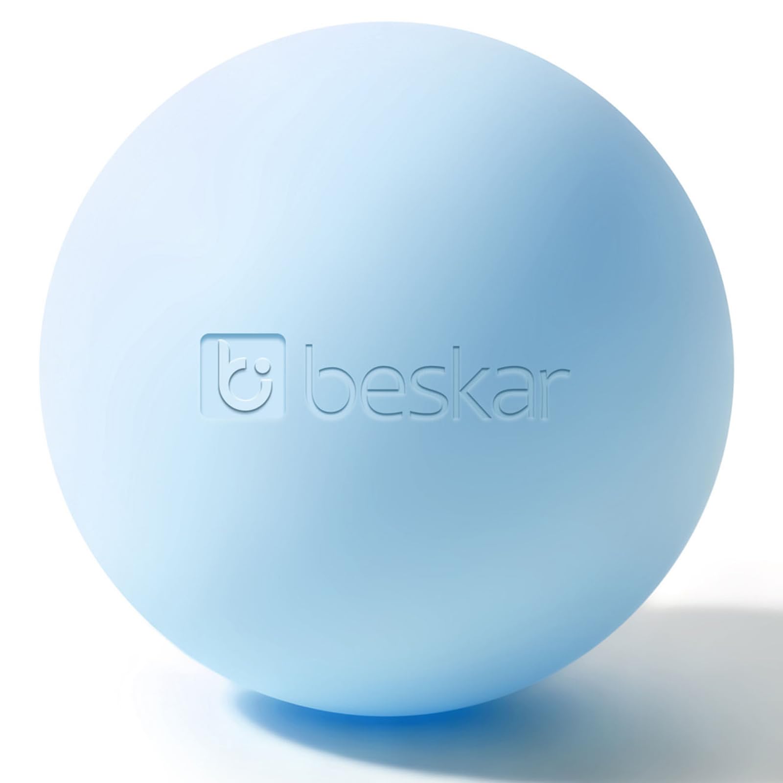 Balle de massage lacrosse pour relâchement myofascial Balle de massage lacrosse bleu pastel, surface lisse et format qui tient dans une main